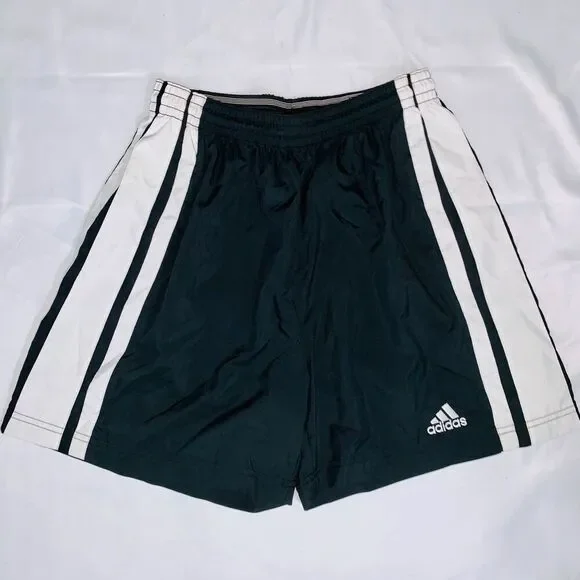Adidas Vintage NWT Soccer Euro Team Shorts Nylon Black White Small - Picture 4 of 8